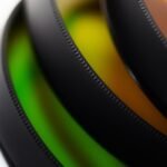 Câmera fotográfica profissional com lente