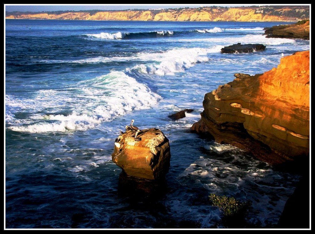 Ondas do oceano vistas de cima