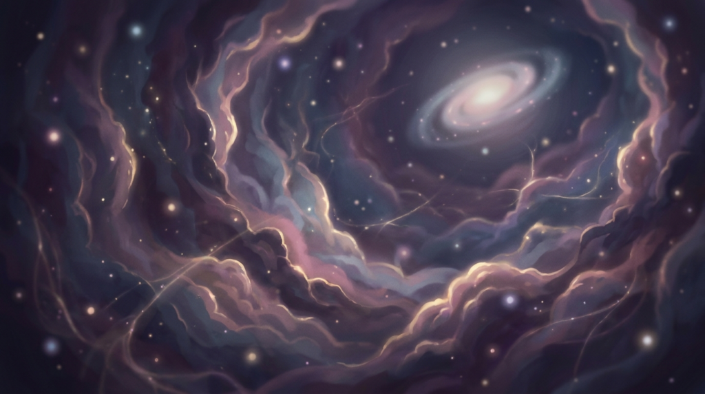 Ilustração de nebulosa e galáxia no espaço