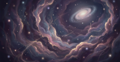 Ilustração de nebulosa e galáxia no espaço