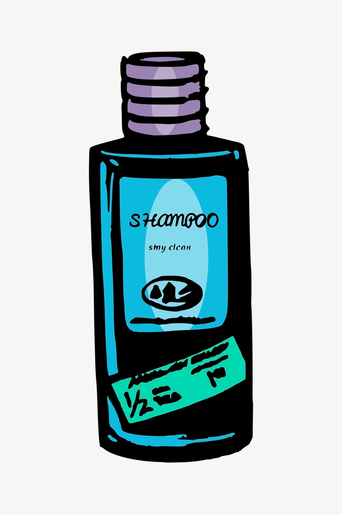 Ilustração de frasco de shampoo, relacionado ao cuidado capilar